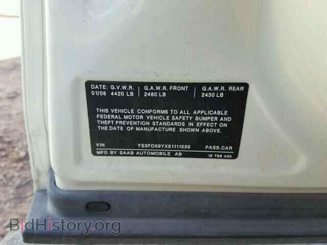 2006 SAAB 9 3 - VIN: YS3FD59YX61111235 - Фото 10