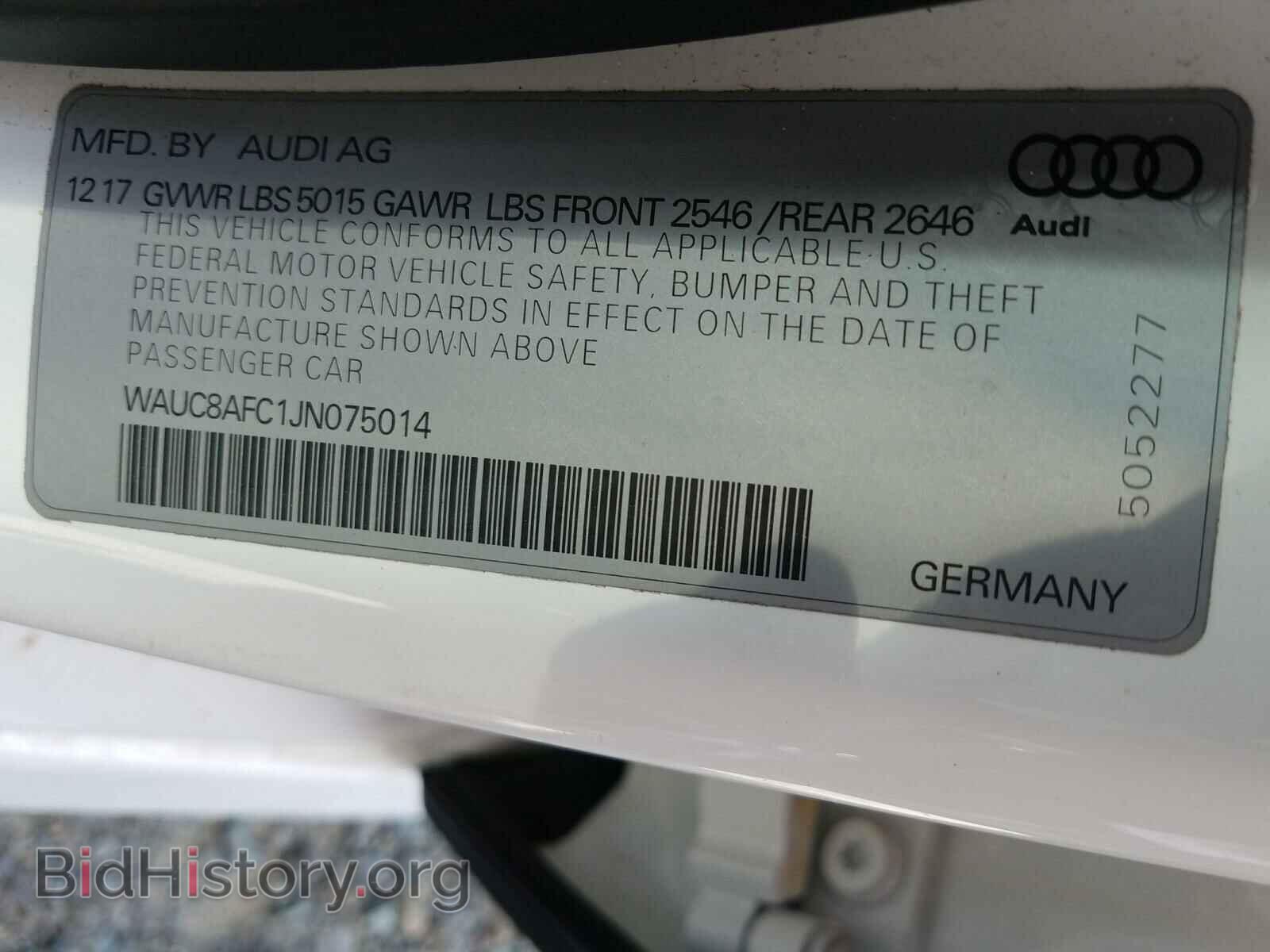 2018 AUDI A6 - VIN: WAUC8AFC1JN075014 - Фото 10