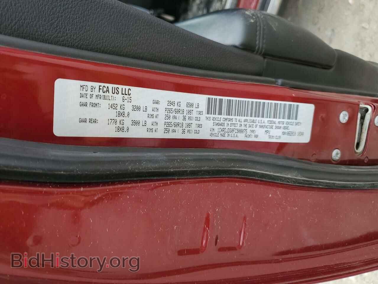 2015 DODGE DURANGO - VIN: 1C4RDJDG0FC908075 - Фото 13