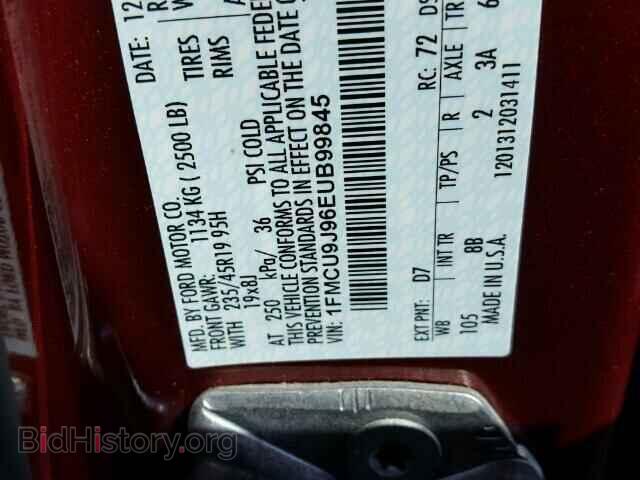2014 FORD ESCAPE - VIN: 1FMCU9J96EUB99845 - Фото 10