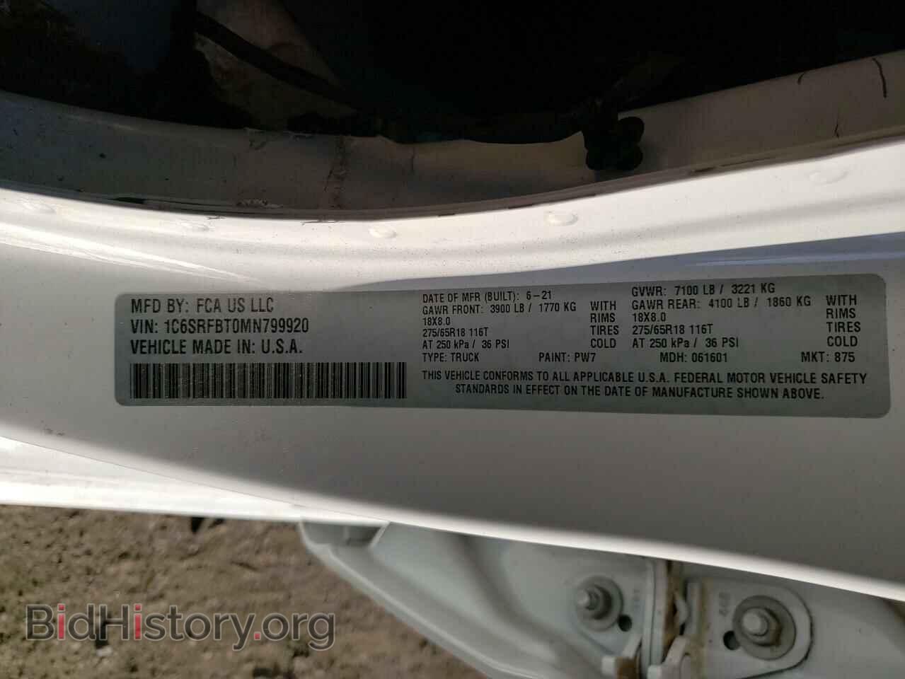 2021 RAM 1500 - VIN: 1C6SRFBT0MN799920 - Фото 10