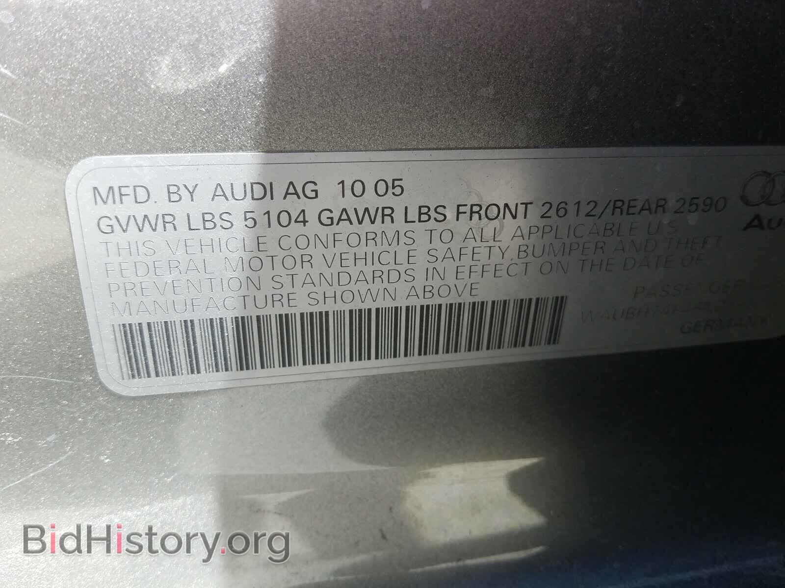 2006 AUDI A6 - VIN: WAUBH74F46N098516 - Фото 10