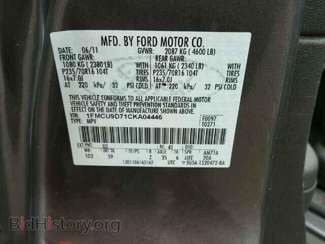 2012 FORD ESCAPE - VIN: 1FMCU9D71CKA04446 - Фото 10