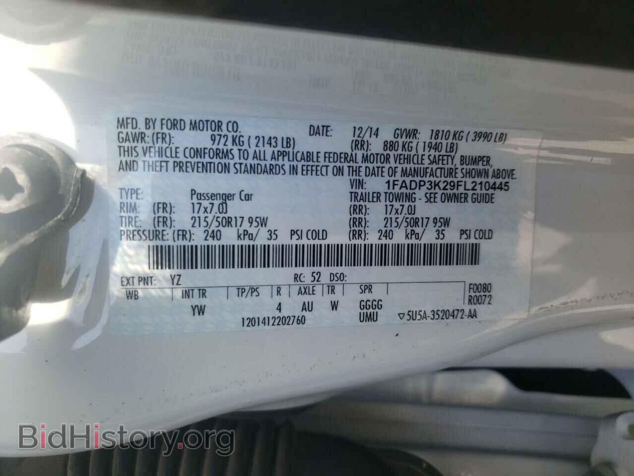 2015 FORD FOCUS - VIN: 1FADP3K29FL210445 - Фото 10
