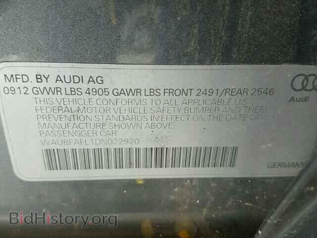 2013 AUDI A4 - VIN: WAUBFAFL1DN022920 - Фото 10