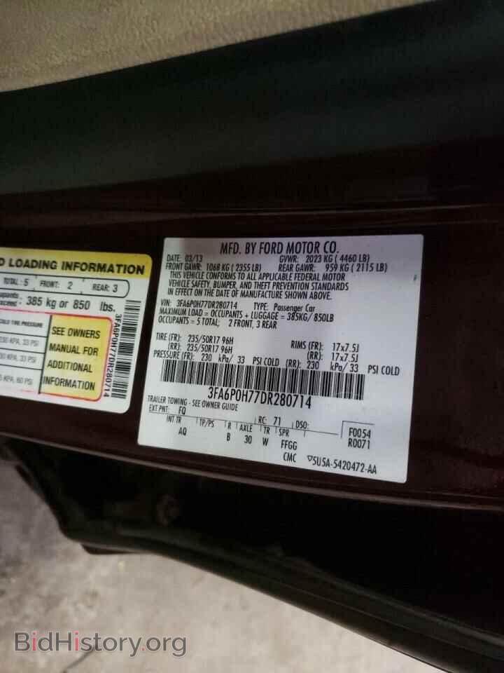 2013 FORD FUSION - VIN: 3FA6P0H77DR280714 - Фото 10