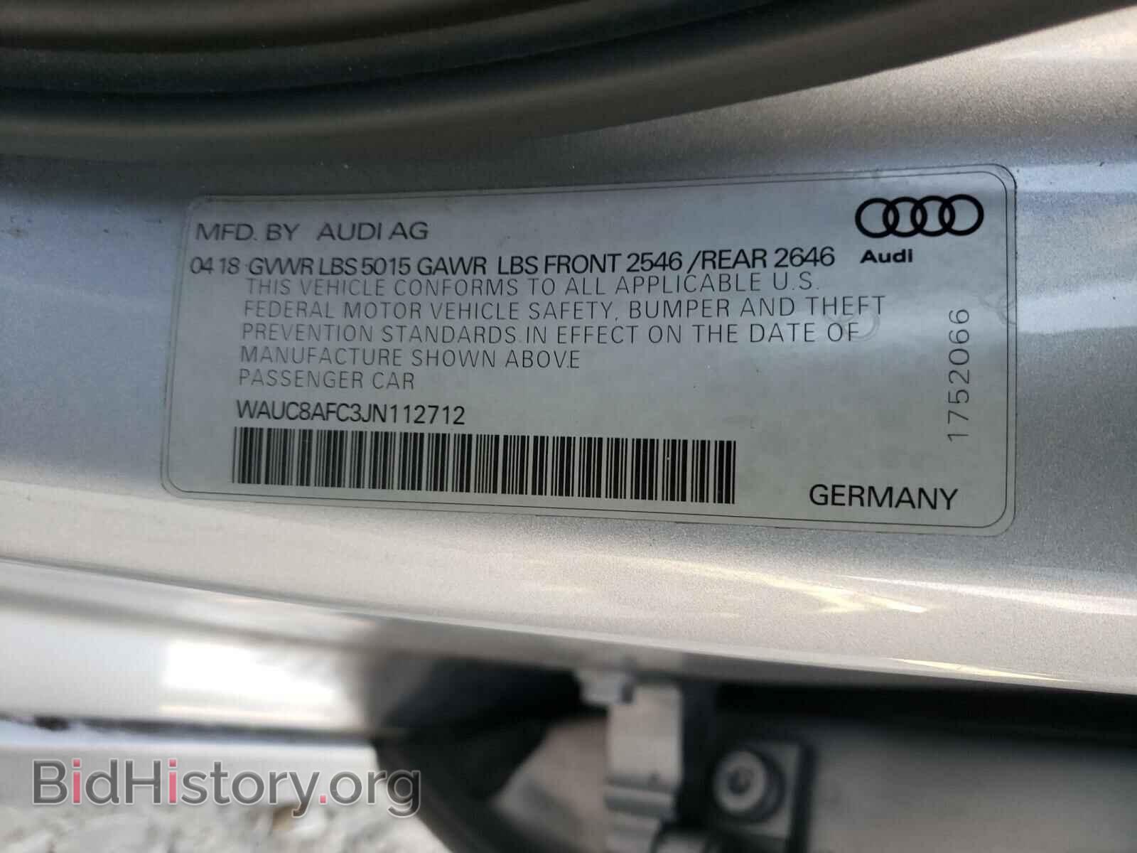 2018 AUDI A6 - VIN: WAUC8AFC3JN112712 - Фото 10
