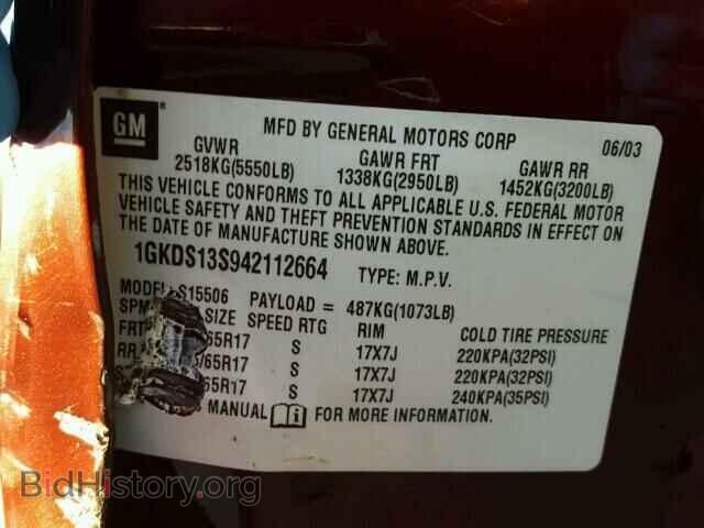 2004 GMC ENVOY - VIN: 1GKDS13S942112664 - Фото 10