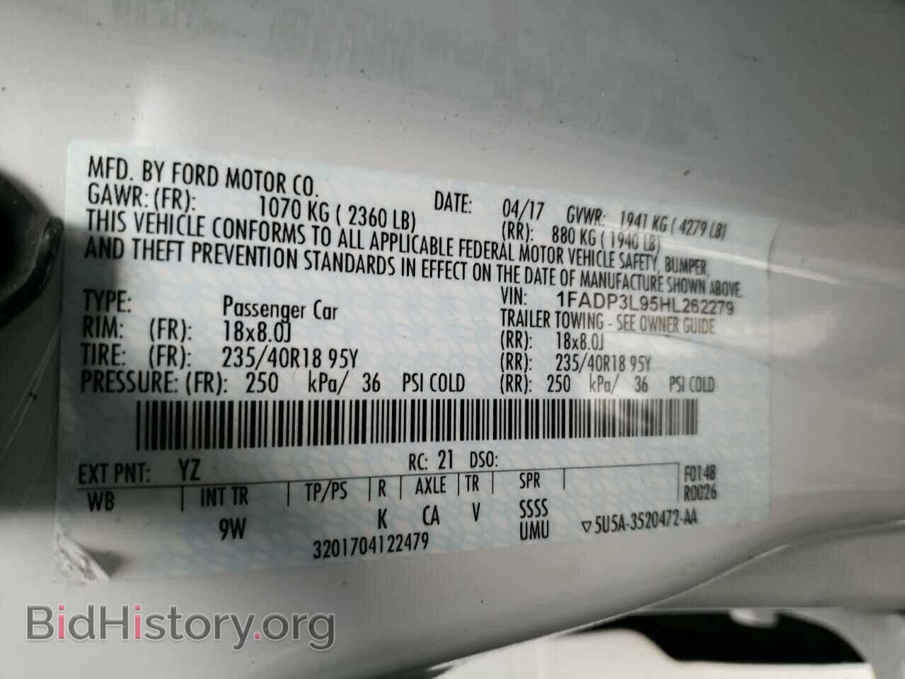 2017 FORD FOCUS - VIN: 1FADP3L95HL262279 - Фото 12