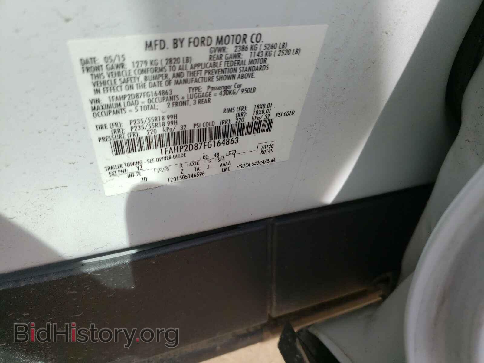2015 FORD TAURUS - VIN: 1FAHP2D87FG164863 - Фото 10