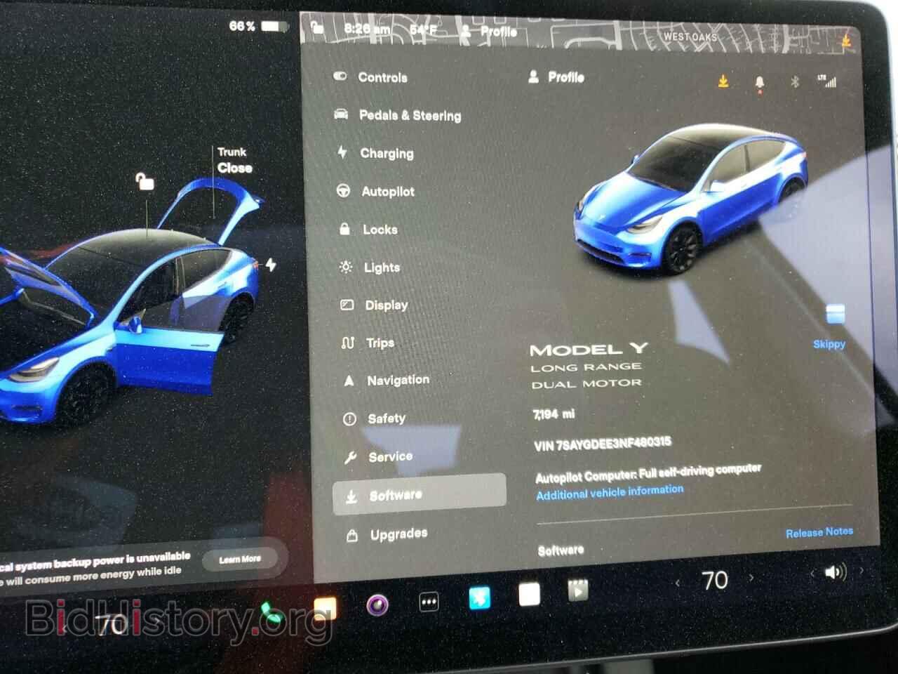 2022 TESLA MODEL Y - VIN: 7SAYGDEE3NF480315 - Фото 9