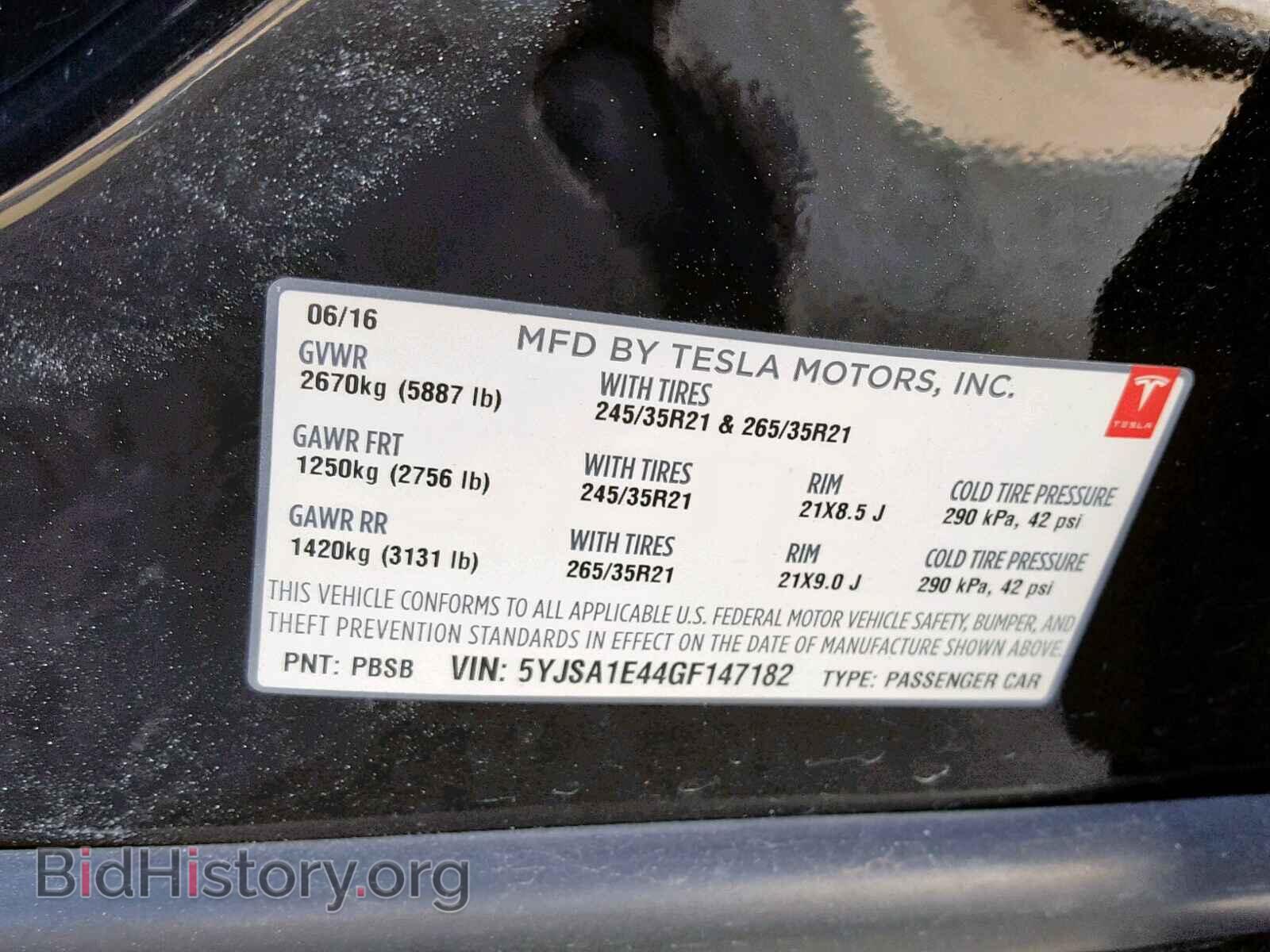 2016 TESLA MODEL S - VIN: 5YJSA1E44GF147182 - Photo 10