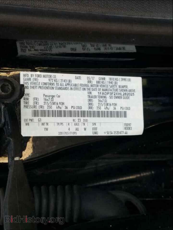 2017 FORD FOCUS - VIN: 1FADP3F2XHL282025 - Photo 10