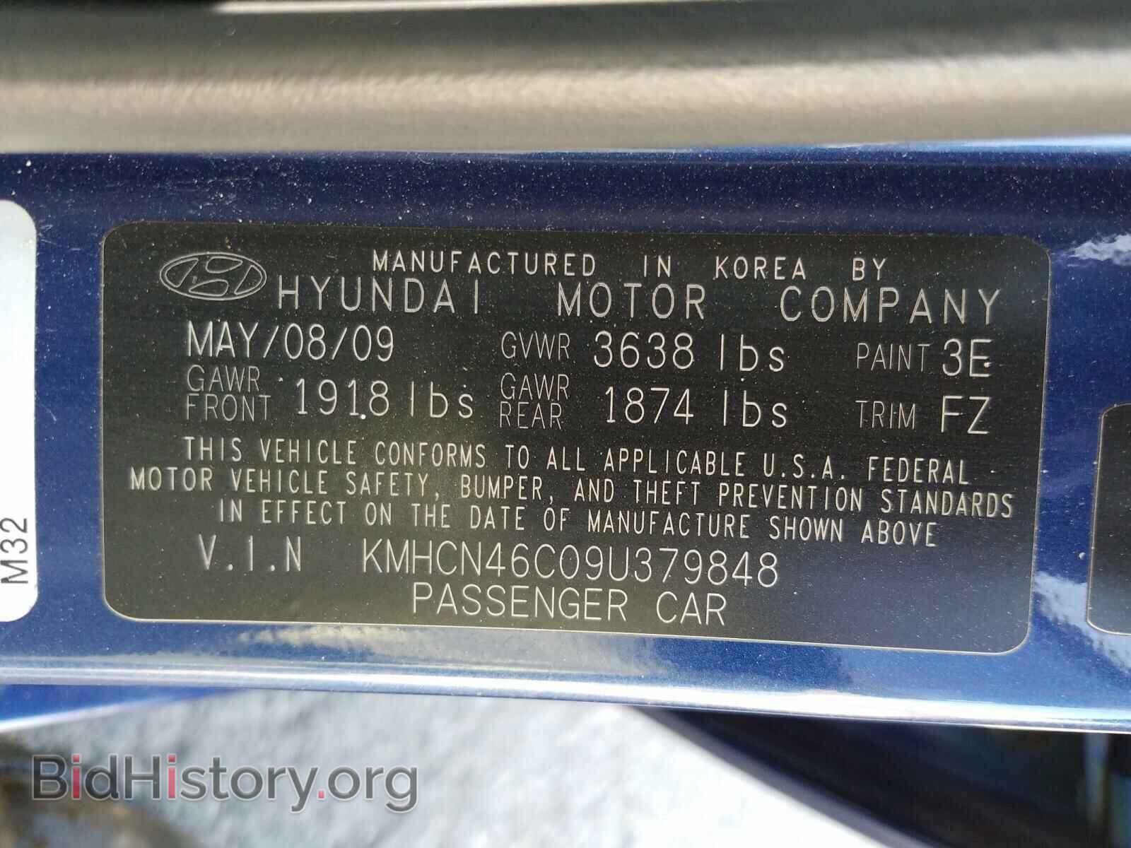 2009 HYUNDAI ACCENT - VIN: KMHCN46C09U379848 - Фото 10