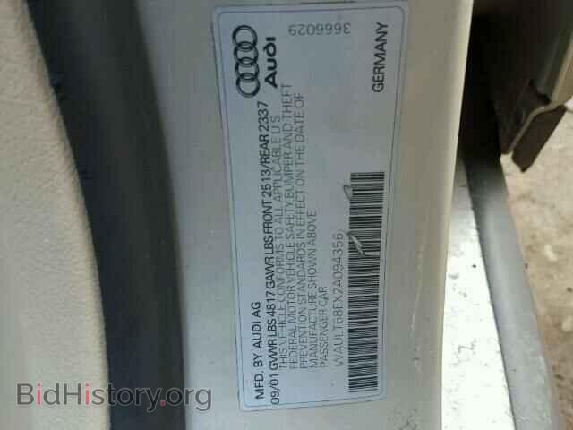 2002 AUDI A4 - VIN: WAULT68EX2A094356 - Photo 10