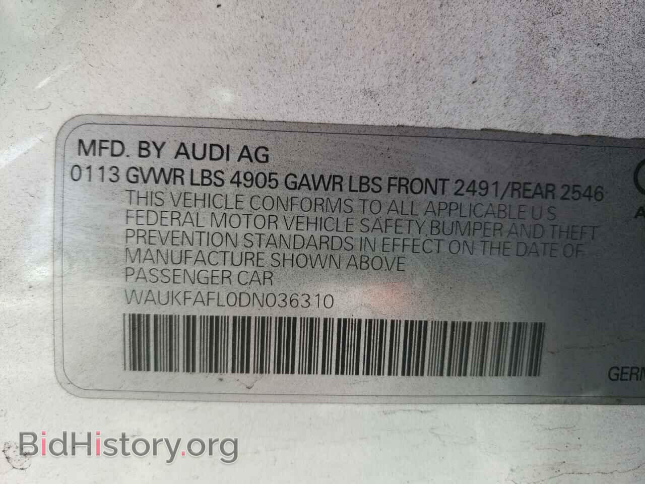 2013 AUDI A4 - VIN: WAUKFAFL0DN036310 - Фото 10