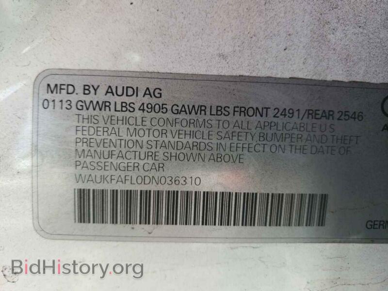 2013 Audi A4 (VIN WAUKFAFL0DN036310) — фото 10 из 10