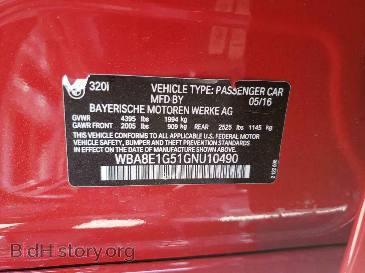 2016 BMW 3 SERIES - VIN: WBA8E1G51GNU10490 - Фото 10