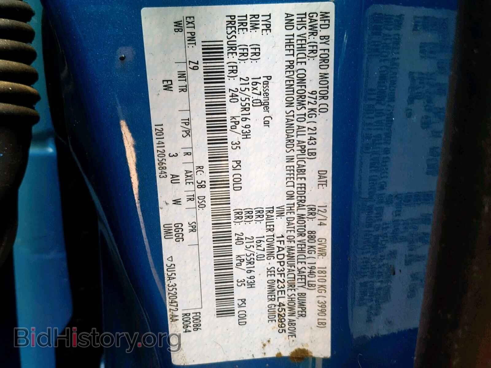 2014 FORD FOCUS SE - VIN: 1FADP3F23EL452995 - Фото 10