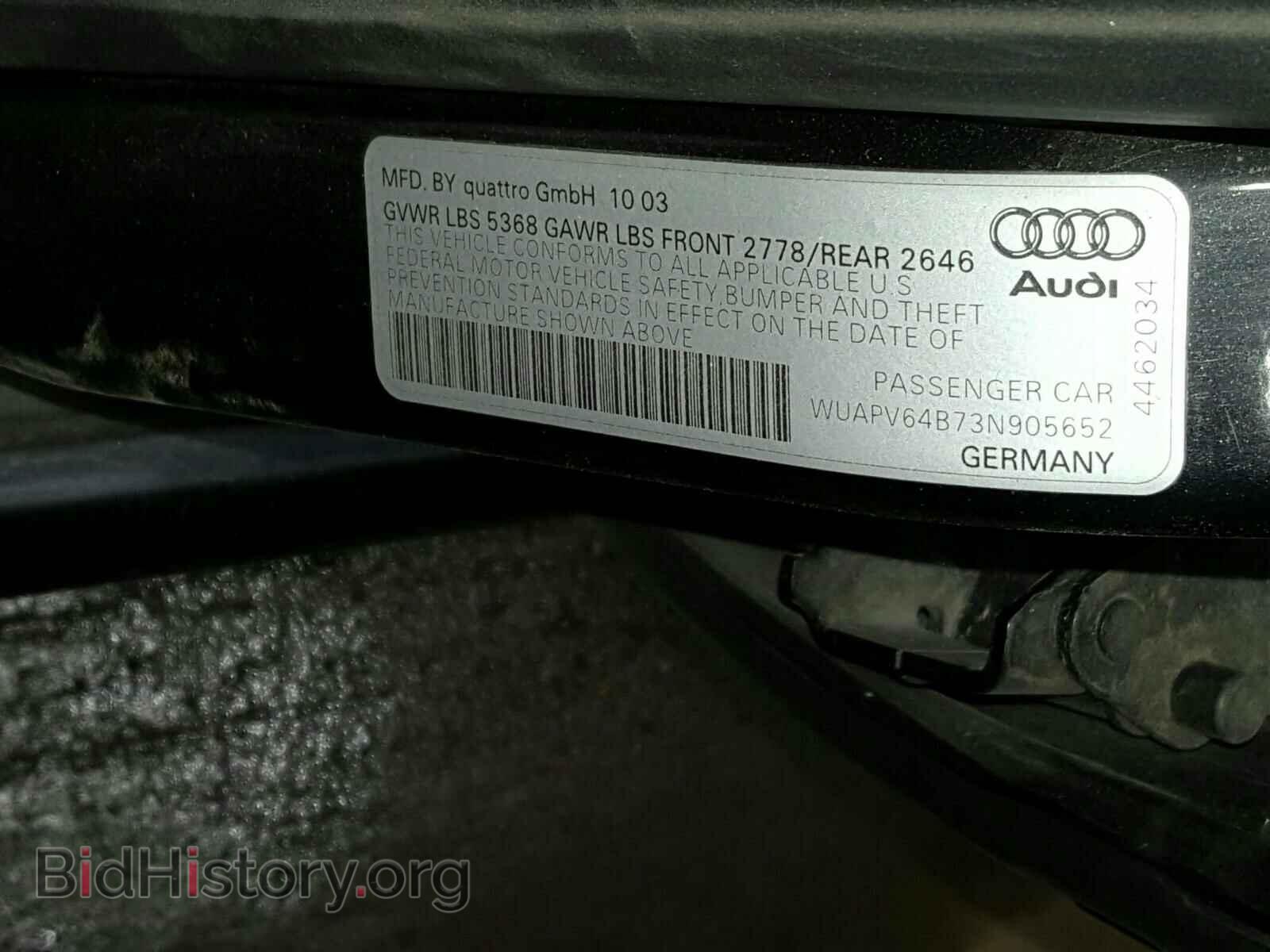 2003 AUDI S6/RS6 - VIN: WUAPV64B73N905652 - Фото 10