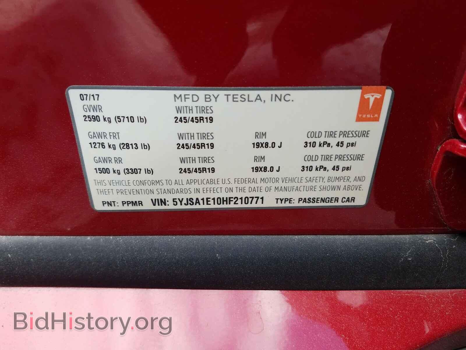 2017 TESLA MODEL S - VIN: 5YJSA1E10HF210771 - Photo 10