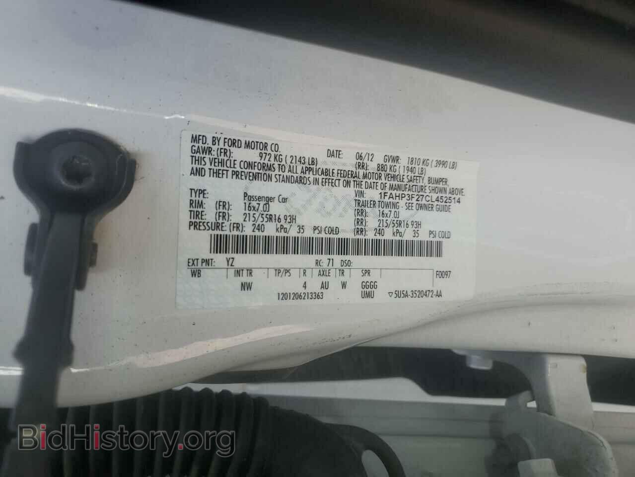 2012 FORD FOCUS - VIN: 1FAHP3F27CL452514 - Фото 12