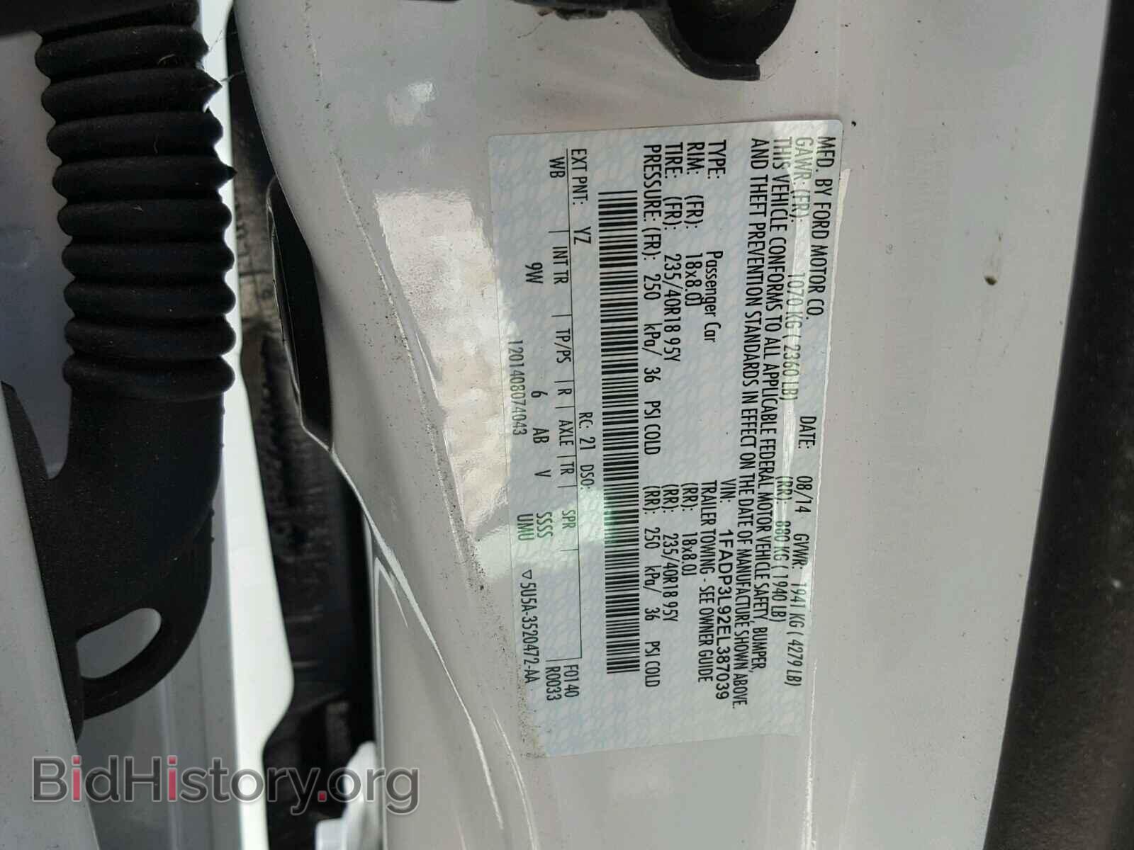 2014 FORD FOCUS - VIN: 1FADP3L92EL387039 - Фото 10