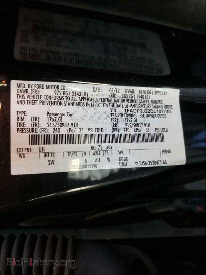 2013 FORD FOCUS - VIN: 1FADP3J22DL107740 - Photo 10