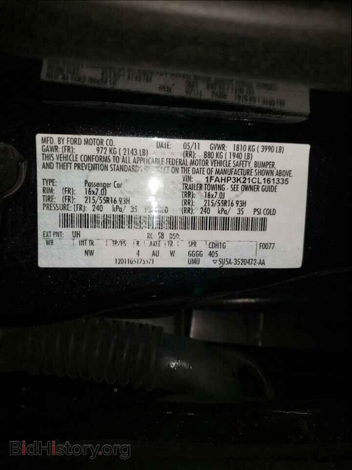 2012 FORD FOCUS - VIN: 1FAHP3K21CL161335 - Фото 10