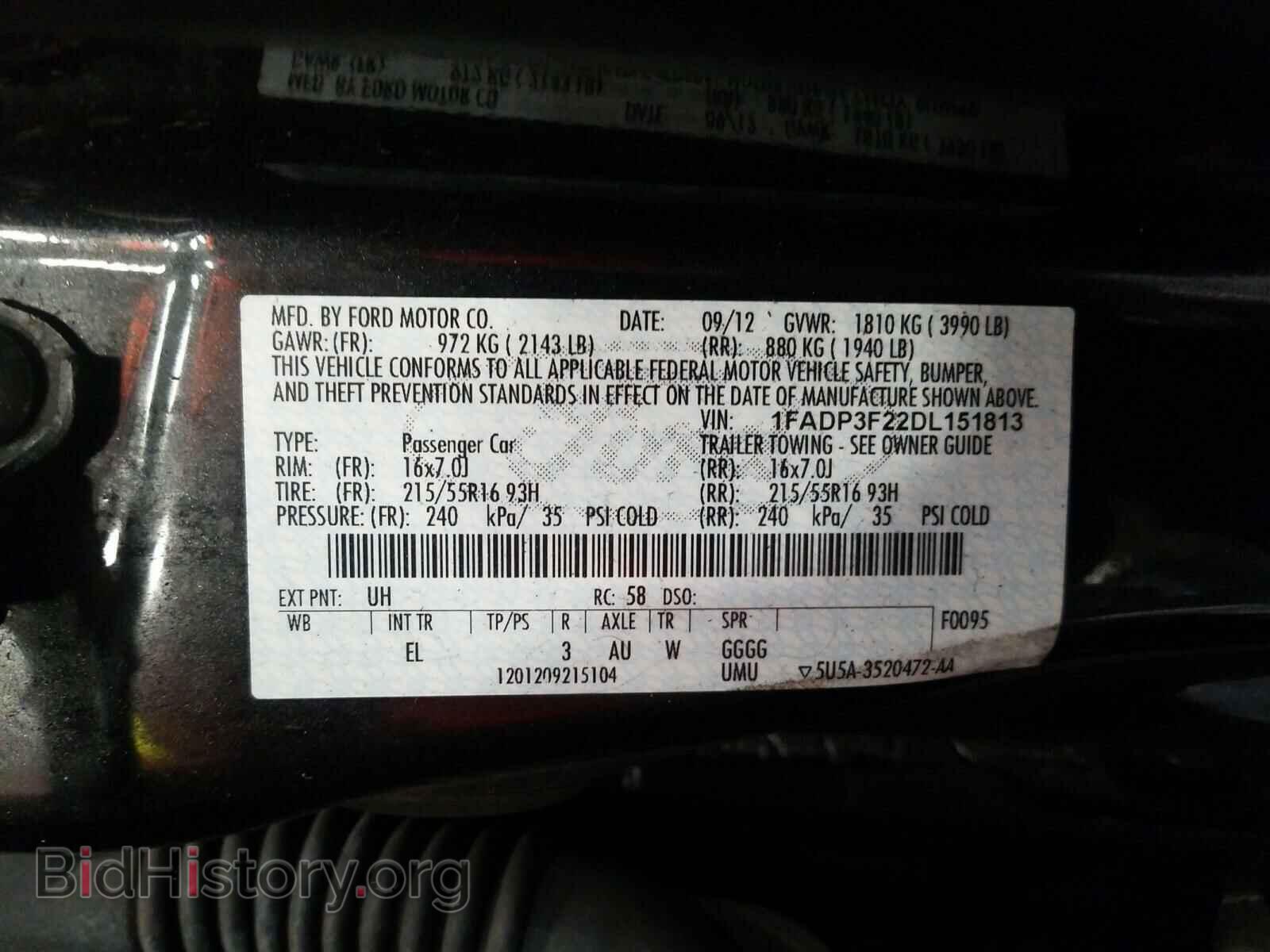 2013 FORD FOCUS - VIN: 1FADP3F22DL151813 - Фото 10