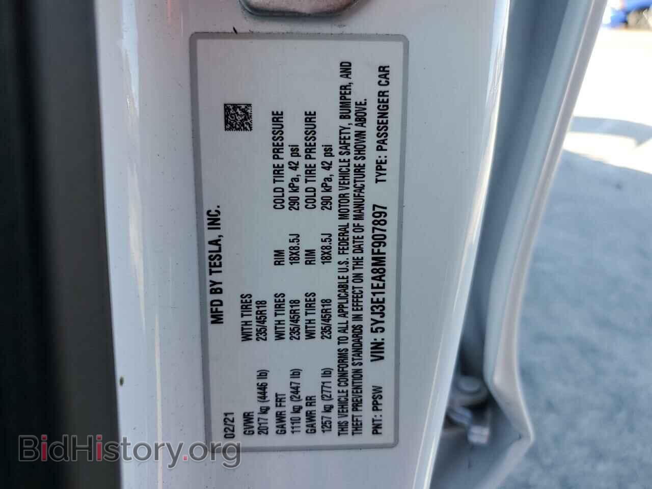 2021 TESLA MODEL 3 - VIN: 5YJ3E1EA8MF907897 - Photo 12
