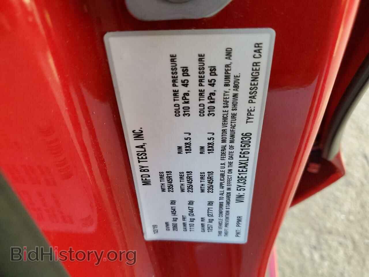 2020 TESLA MODEL 3 - VIN: 5YJ3E1EAXLF615036 - Фото 12