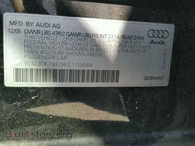 2006 AUDI A4 - VIN: WAUDF78E06A170464 - Фото 10