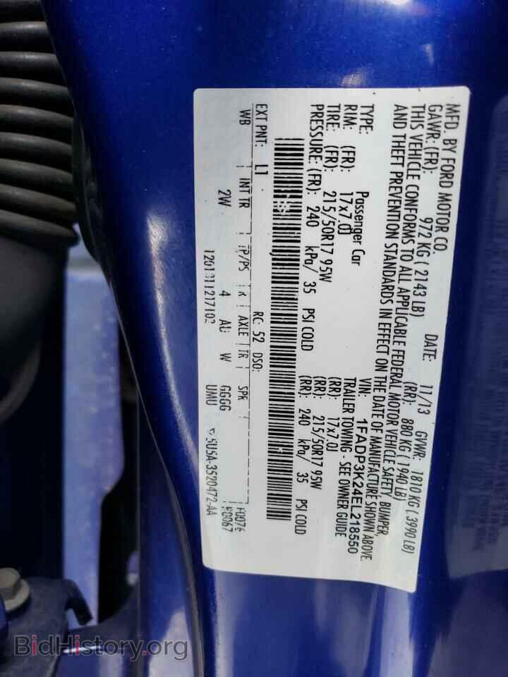 2014 FORD FOCUS - VIN: 1FADP3K24EL218550 - Фото 13