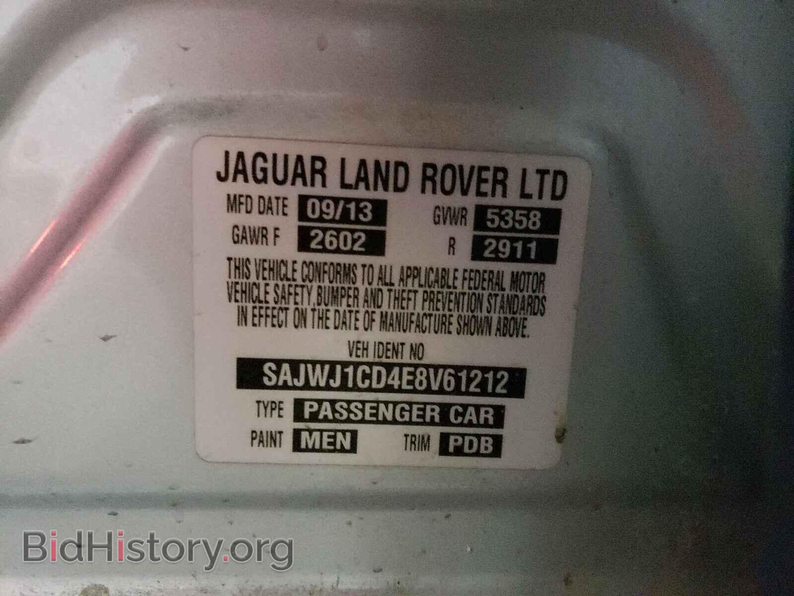 2014 JAGUAR XJ - VIN: SAJWJ1CD4E8V61212 - Фото 10