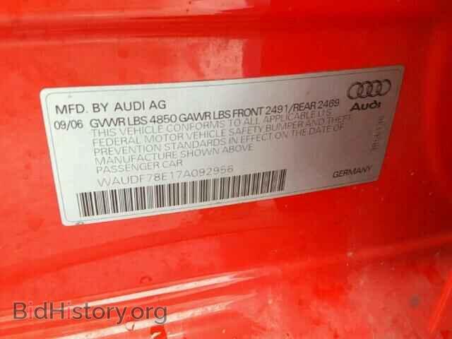 2007 AUDI A4 - VIN: WAUDF78E17A092956 - Фото 10