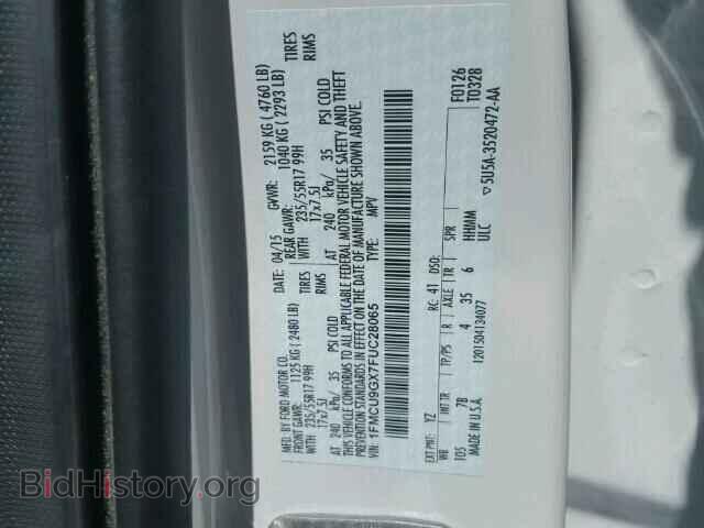 2015 FORD ESCAPE - VIN: 1FMCU9GX7FUC28065 - Photo 10