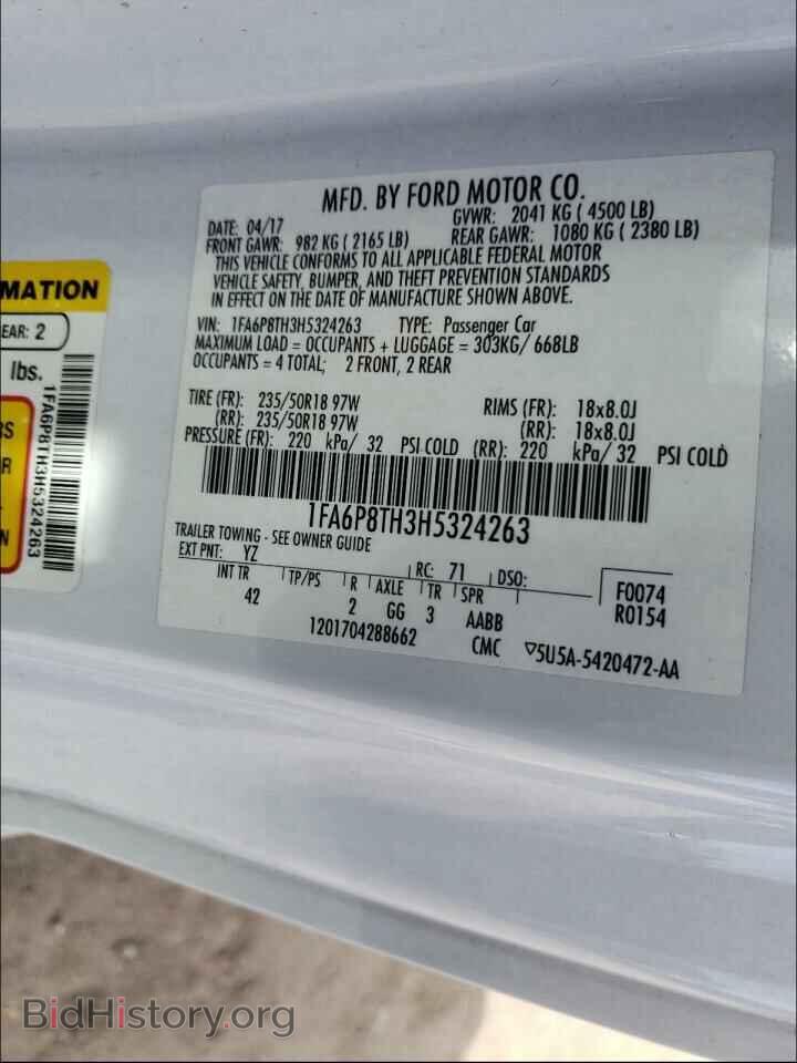 2017 FORD MUSTANG - VIN: 1FA6P8TH3H5324263 - Photo 10