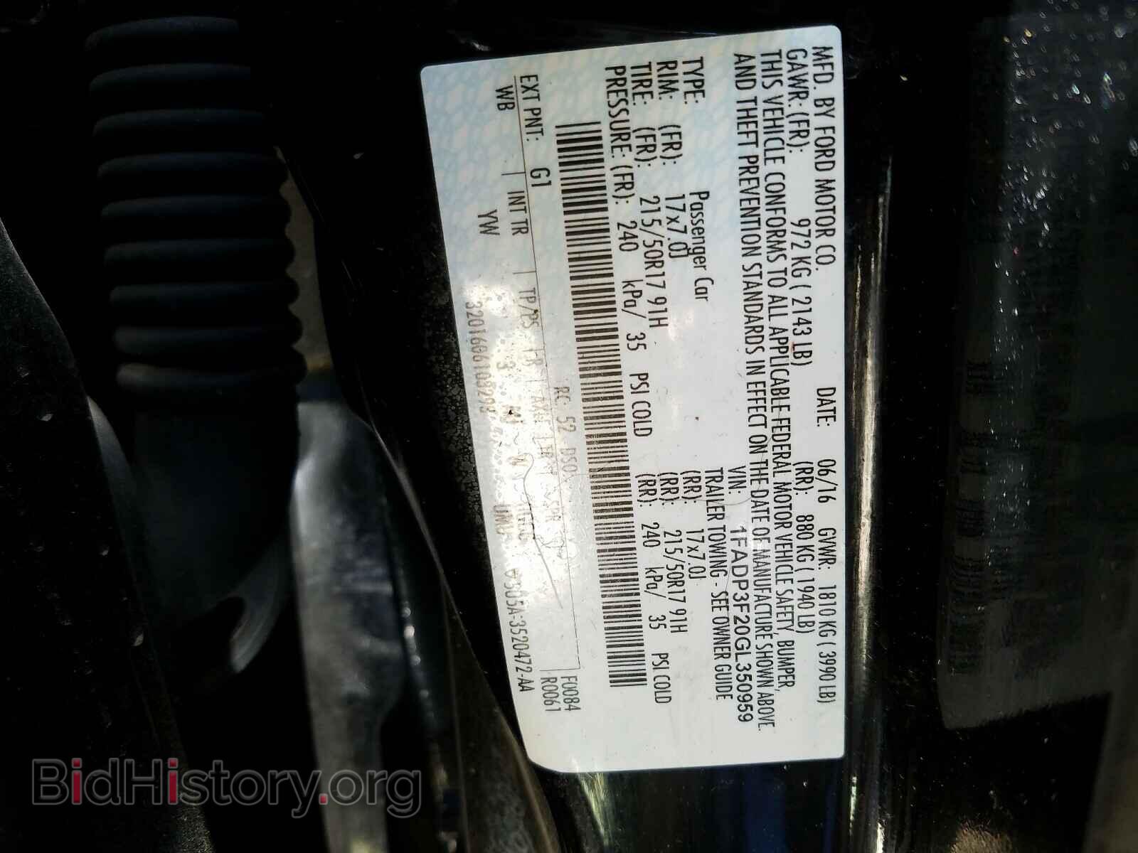 2016 FORD FOCUS - VIN: 1FADP3F20GL350959 - Фото 10