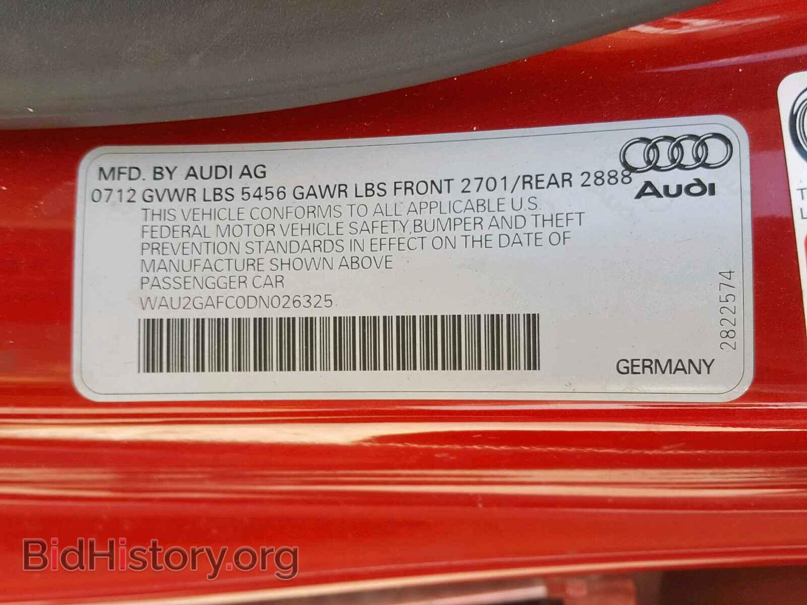 2013 AUDI A7 - VIN: WAU2GAFC0DN026325 - Фото 10