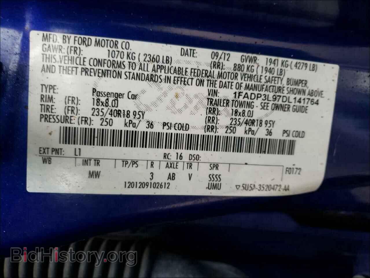 2013 FORD FOCUS - VIN: 1FADP3L97DL141764 - Фото 10