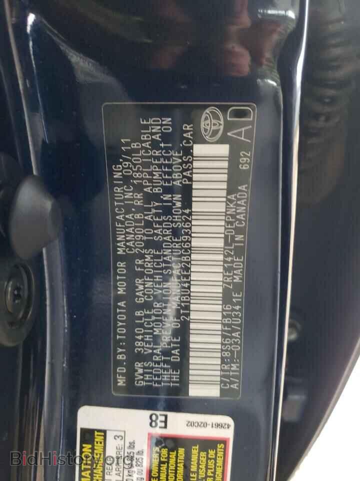 2011 TOYOTA COROLLA - VIN: 2T1BU4EE2BC693624 - Фото 10