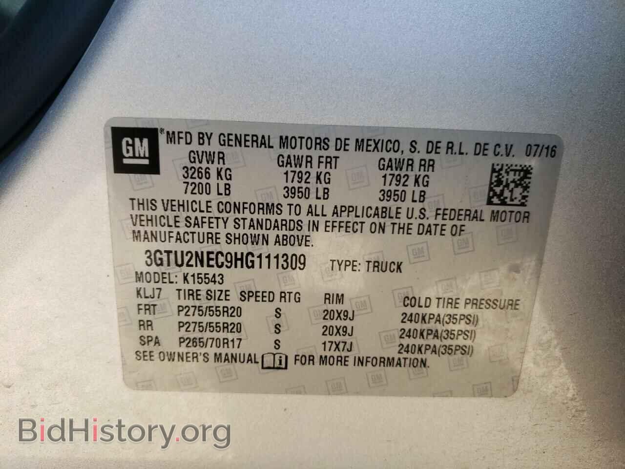 2017 GMC SIERRA - VIN: 3GTU2NEC9HG111309 - Фото 10