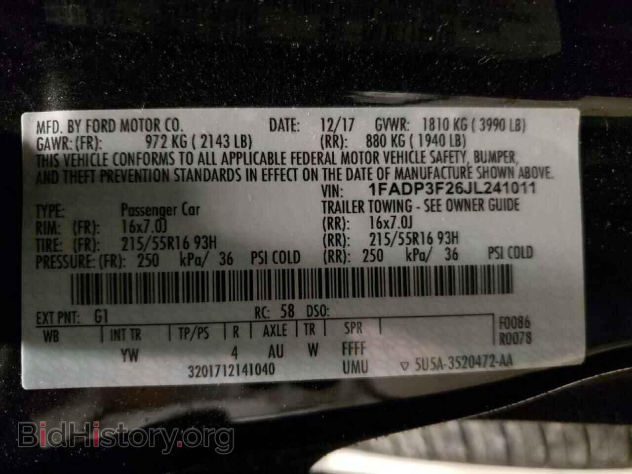 2018 FORD FOCUS - VIN: 1FADP3F26JL241011 - Photo 10