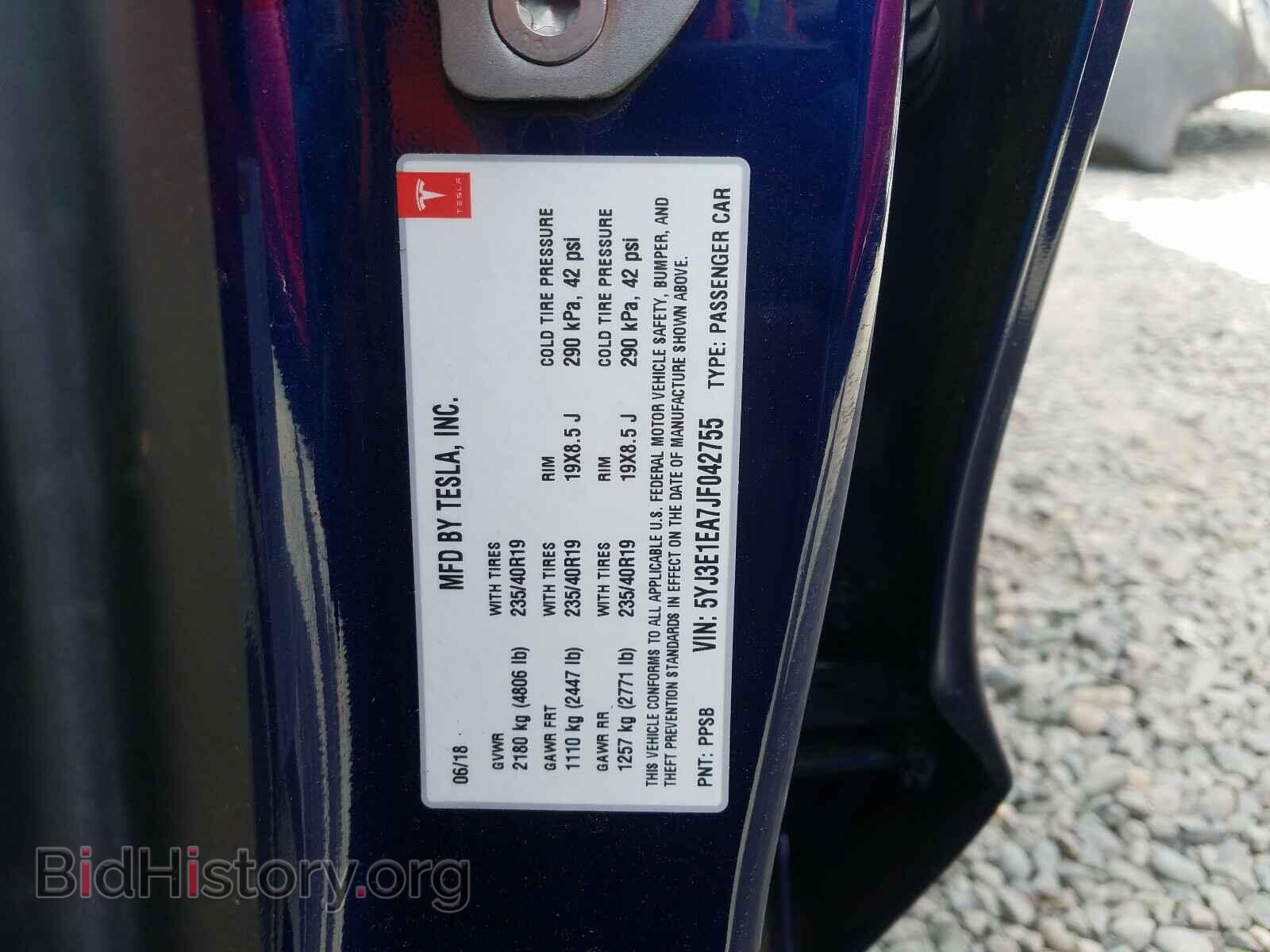 2018 TESLA MODEL 3 - VIN: 5YJ3E1EA7JF042755 - Photo 10