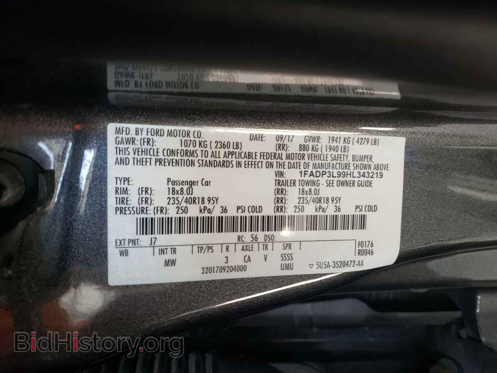 2017 FORD FOCUS - VIN: 1FADP3L99HL343219 - Фото 10