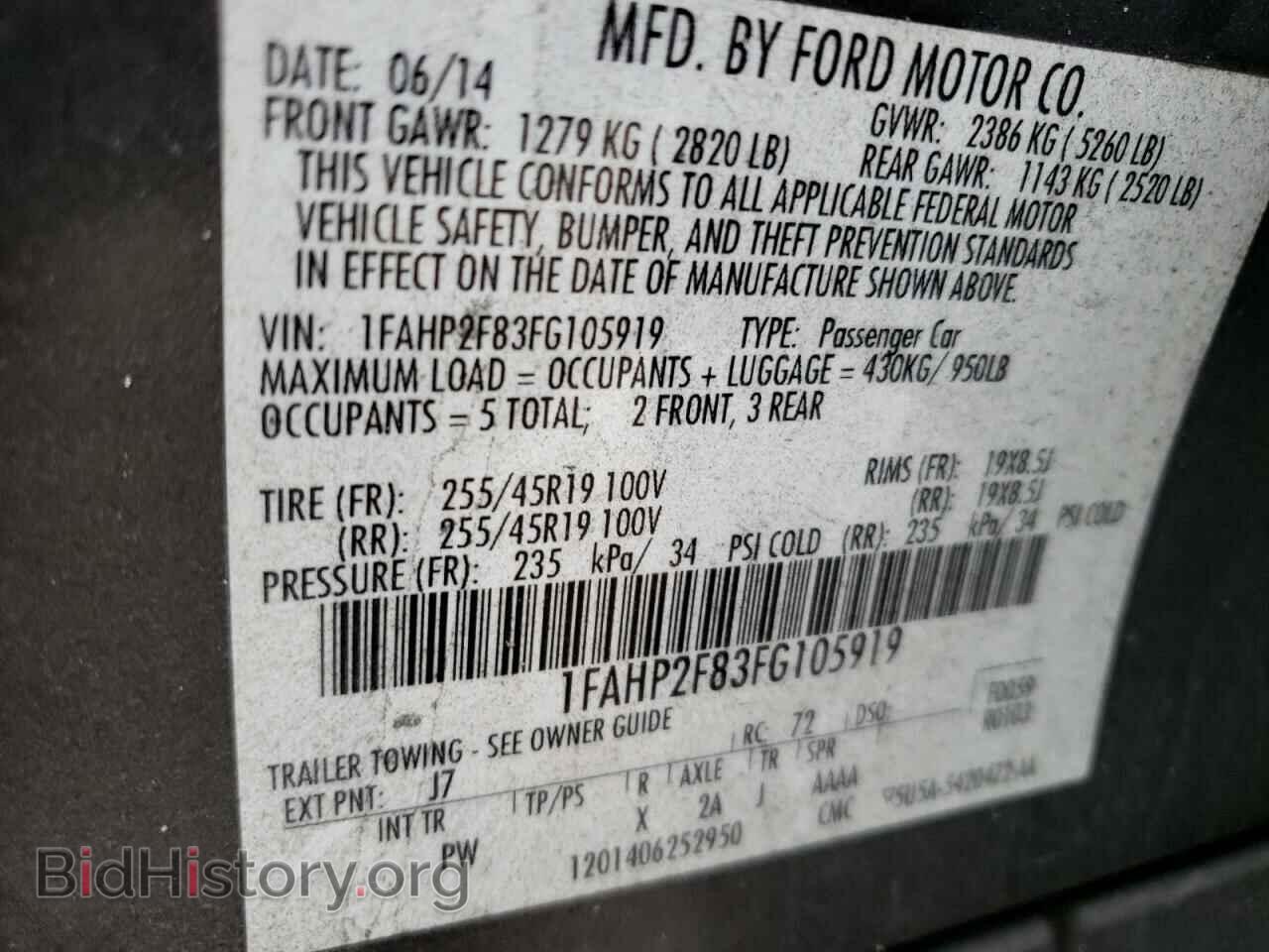 2015 FORD TAURUS - VIN: 1FAHP2F83FG105919 - Фото 13