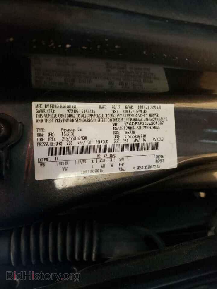 2018 FORD FOCUS - VIN: 1FADP3F25JL201387 - Фото 10