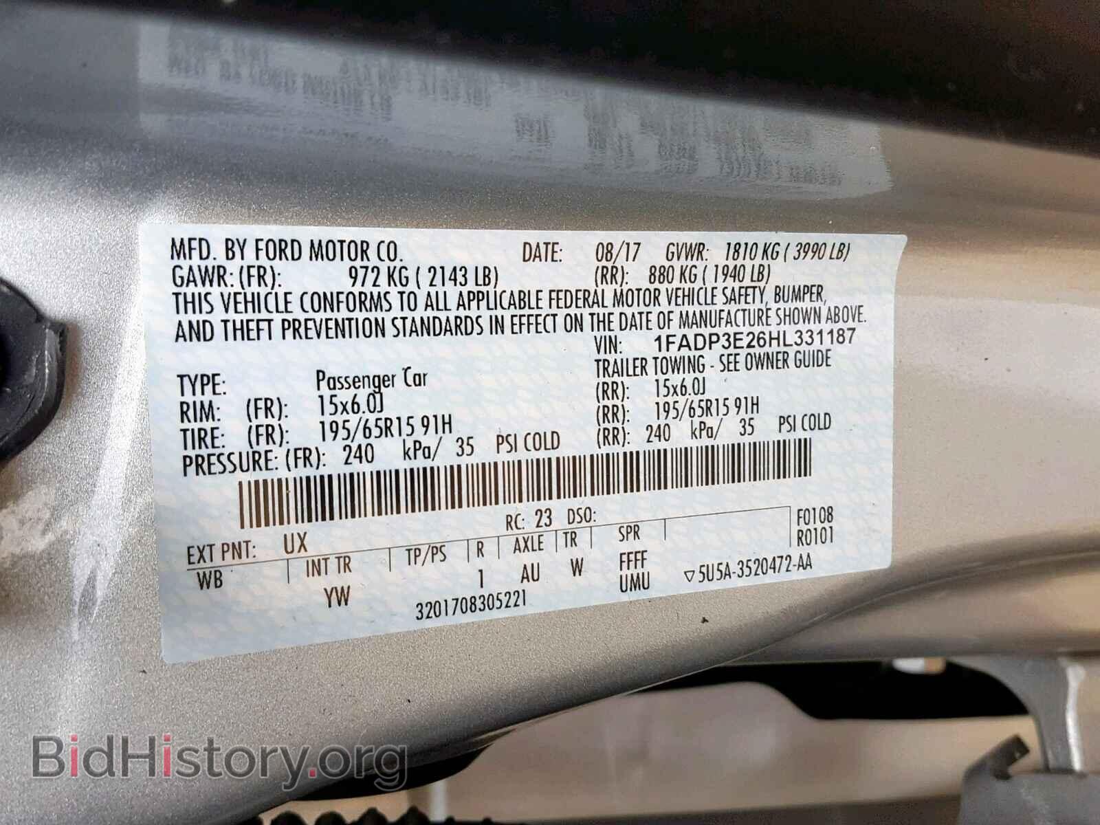 2017 FORD FOCUS - VIN: 1FADP3E26HL331187 - Photo 10