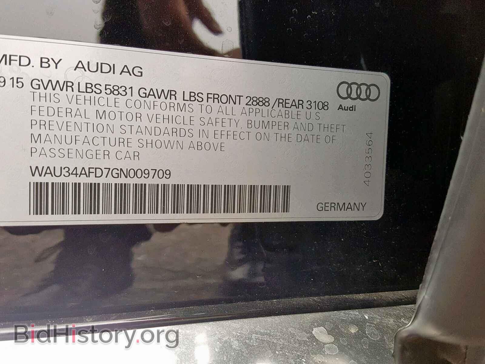 2016 AUDI A8 - VIN: WAU34AFD7GN009709 - Фото 10
